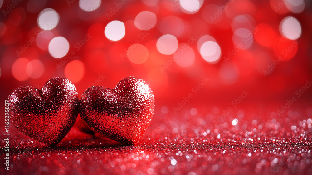 Romantic Valentine Background with Hearts and Copy Space for Love-Themed Celebrations and Decorations