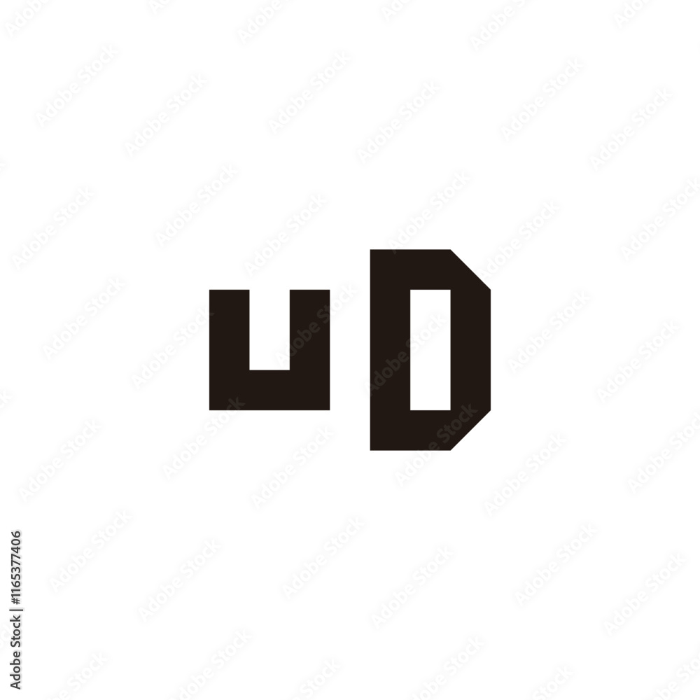 Letter u D square, technology geometric symbol simple logo vector Letter u D square, technology geometric symbol simple logo vector