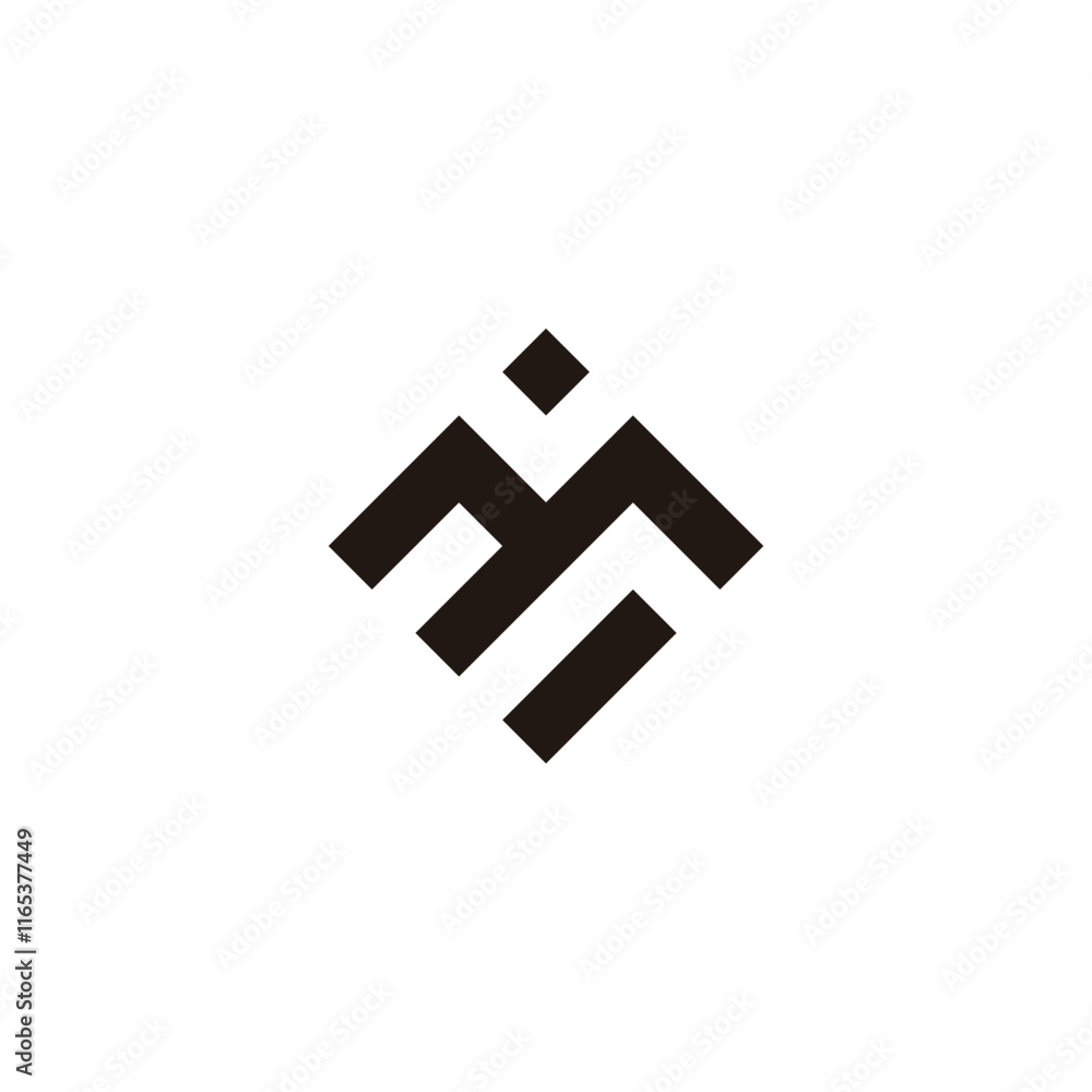 Letter M v square dot geometric symbol simple logo vector Letter M v square dot geometric symbol simple logo vector