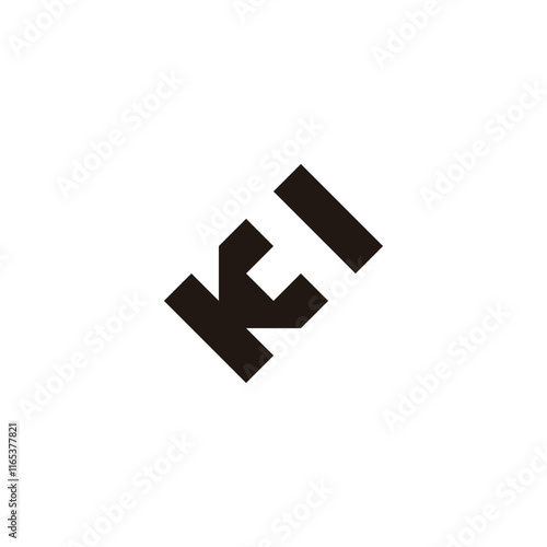 Letter K T square geometric symbol simple logo vector