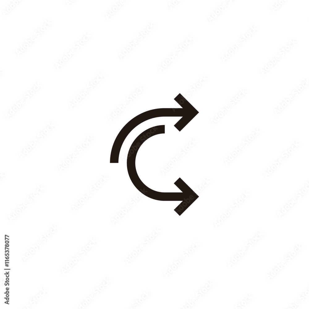 Letter C pointers, curves geometric symbol simple logo vector Letter C pointers, curves geometric symbol simple logo vector