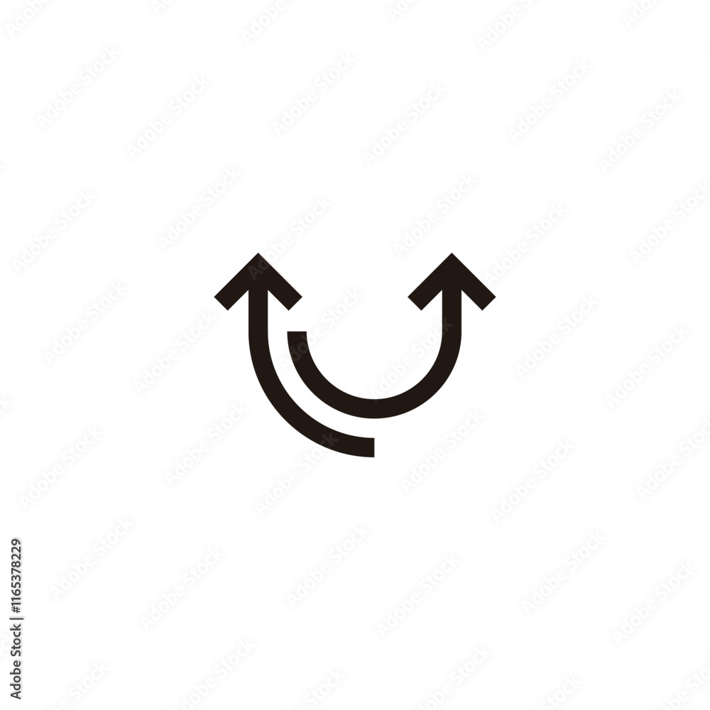Letter U directions, curves geometric symbol simple logo vector Letter U directions, curves geometric symbol simple logo vector