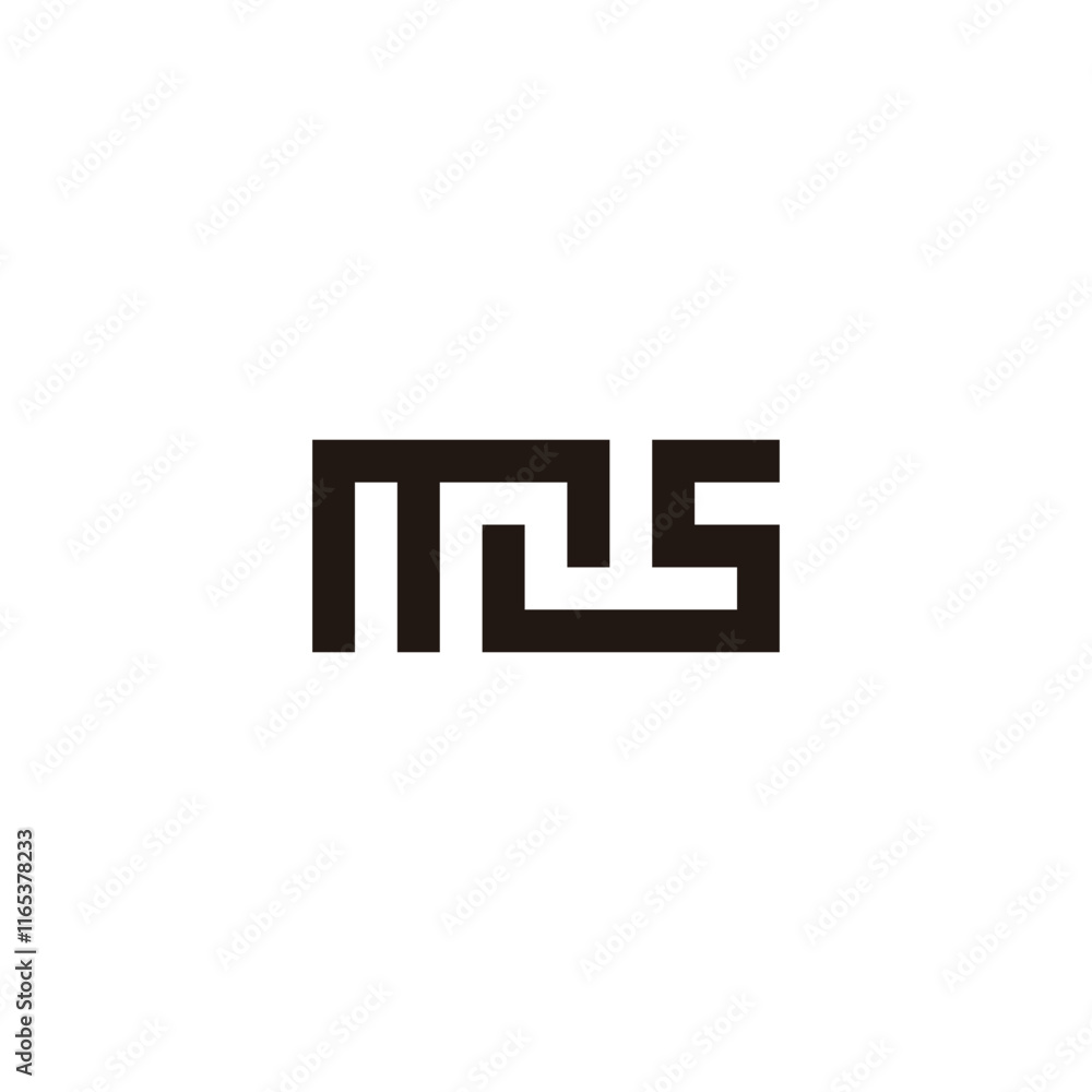 Letter Ms square geometric symbol simple logo vector Letter Ms square geometric symbol simple logo vector