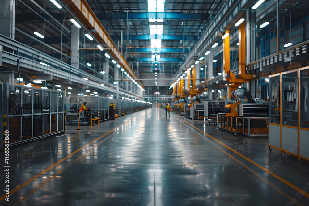 Cutting-Edge Industrial Factory with High-Tech Machinery and Dedicated Workers Focused on Precision Manufacturing Cutting-Edge Industrial Factory with High-Tech Machinery and Dedicated Workers Focused on Precision Manufacturing