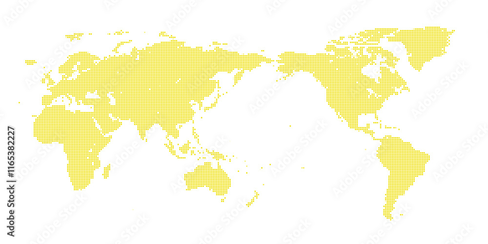 Obraz premium デジタルブロック調の世界地図 
