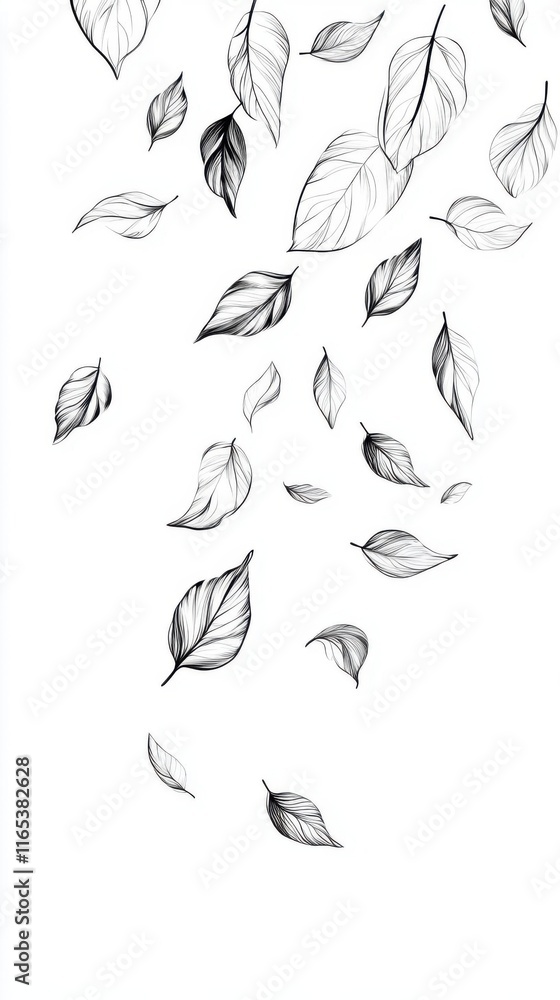 Falling Leaves - A Minimalist Abstract Illustration Falling Leaves - A Minimalist Abstract Illustration