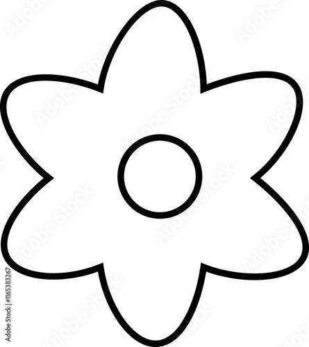 Cute Simple flower shape outline Isolated.
Transparent background.