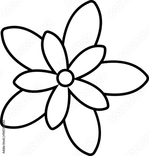 Cute Simple flower shape outline Isolated.
Transparent background.