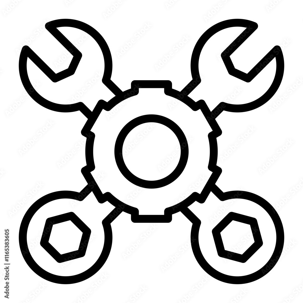Mechanical Engineering Vector Line Icon Design Mechanical Engineering Vector Line Icon Design