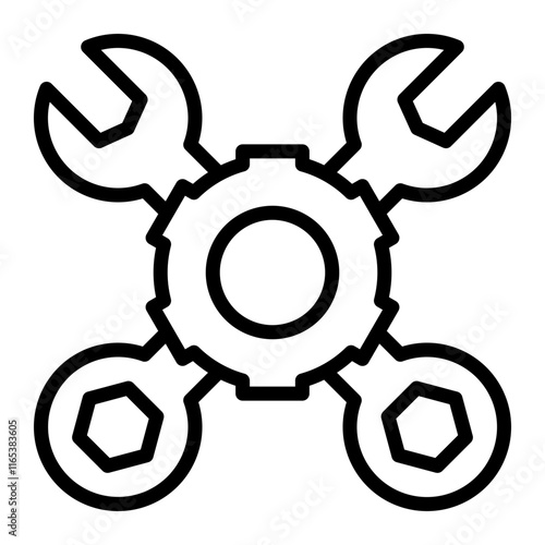 Mechanical Engineering  Vector Line Icon Design