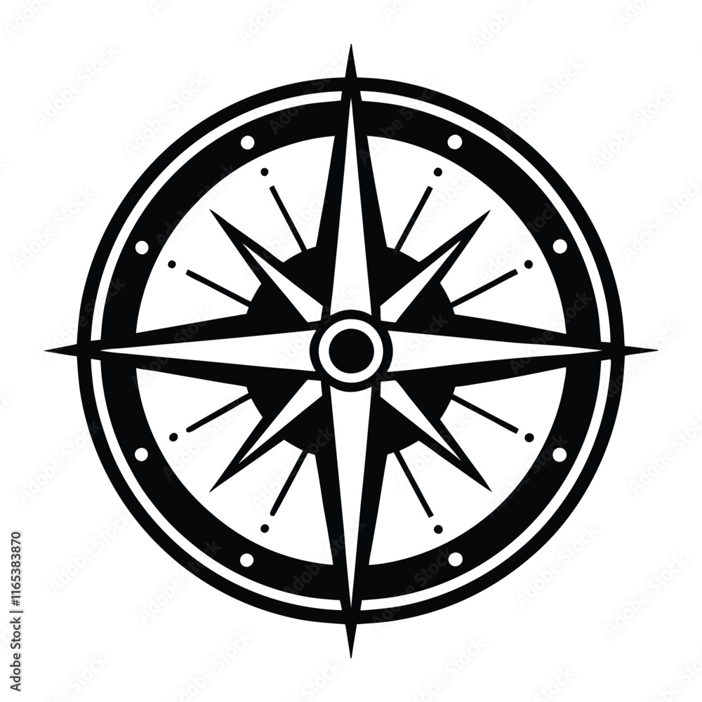 Black Silhouette Compass Icon Perfect for Navigation, Travel, Adventure, Map, Exploration, and Outdoor-Themed Designs and Branding Black Silhouette Compass Icon Perfect for Navigation, Travel, Adventure, Map, Exploration, and Outdoor-Themed Designs and Branding