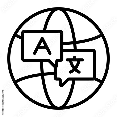 Multilingual Vector Line Icon Design
