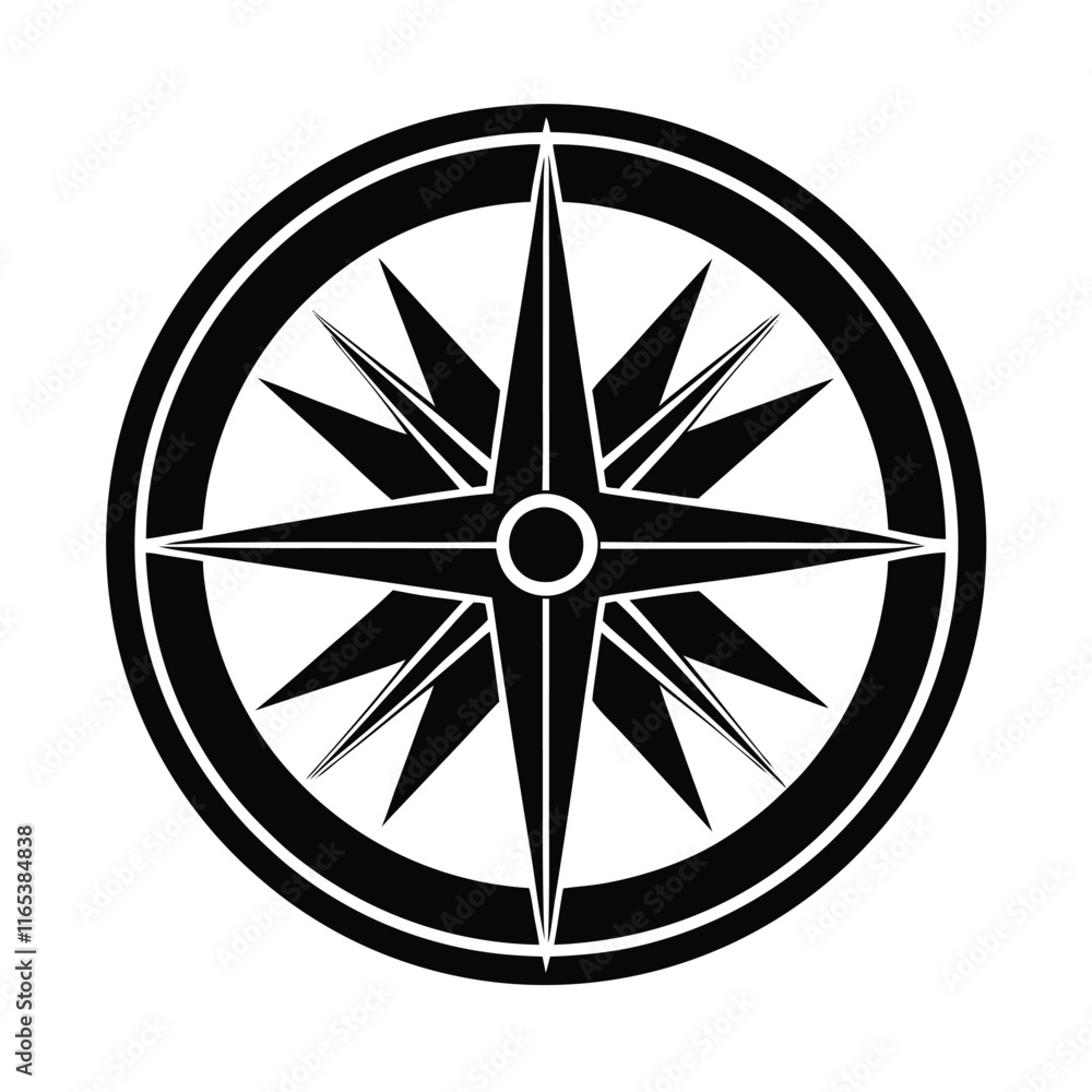 Black Silhouette Compass Icon Perfect for Navigation, Travel, Adventure, Map, Exploration, and Outdoor-Themed Designs and Branding Black Silhouette Compass Icon Perfect for Navigation, Travel, Adventure, Map, Exploration, and Outdoor-Themed Designs and Branding