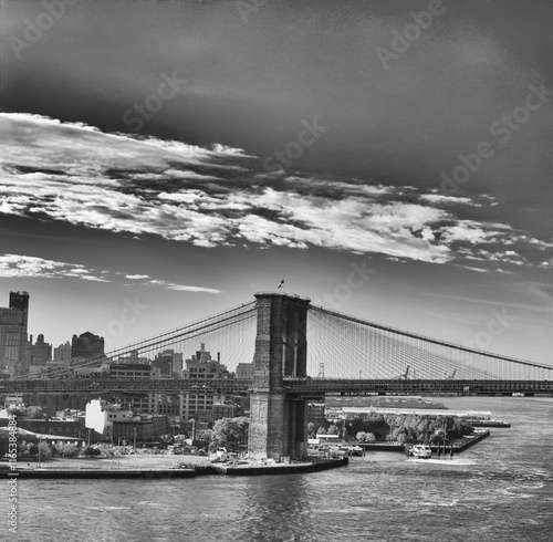 Photography Brooklyn Bridge over East River, New York City