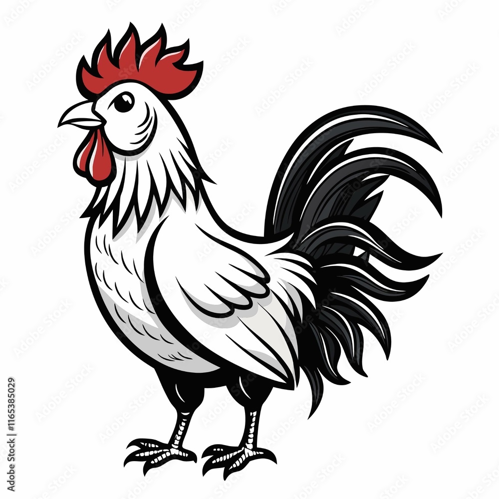 Fototapeta premium rooster isolated on white