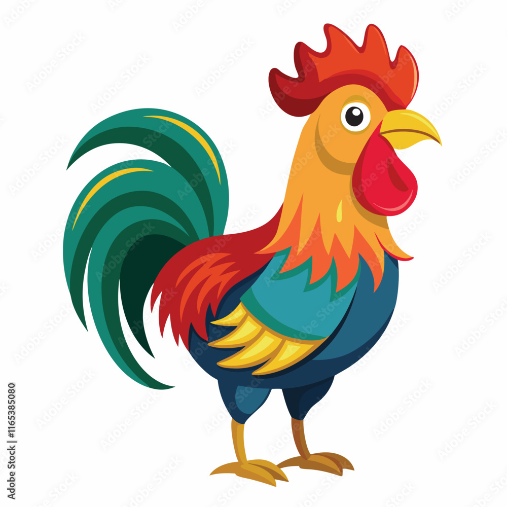 Fototapeta premium rooster isolated on white