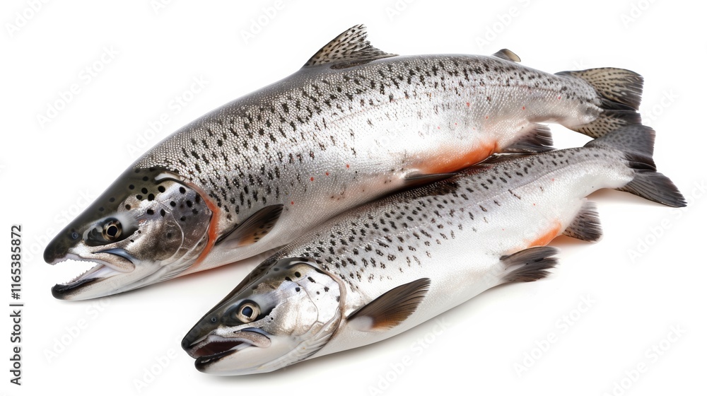 photograph of Salmon, fresh salmon fillet isolated on white background photograph of Salmon, fresh salmon fillet isolated on white background