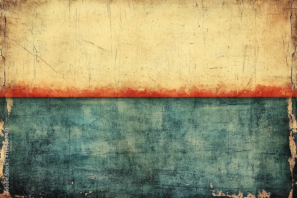 Fototapeta premium Abstract Textured Background With Beige Teal And Red Hues
