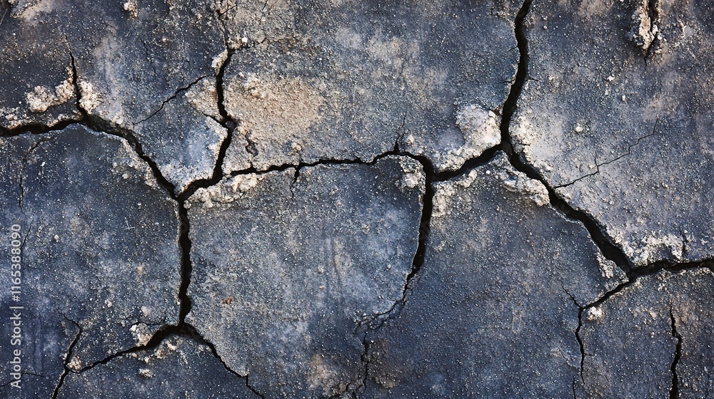 Obraz premium Dark Abstract Cement Texture with Detailed Cracks and Patterns