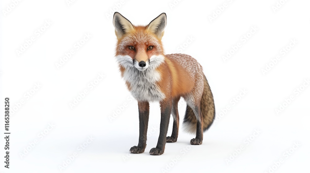 Fototapeta premium fox. fox on white background. animal