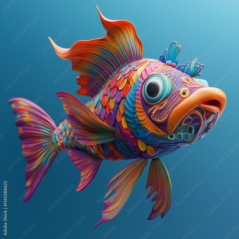 Fototapeta premium Fantastic fish illustration
