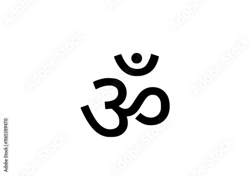 Om namah Shivay Hindi logo icon vector illustration on white background.
