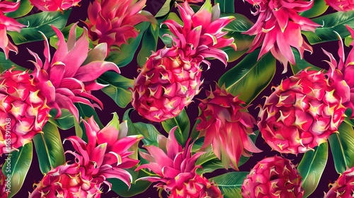 dragonfruit seamless pattern wallpaper