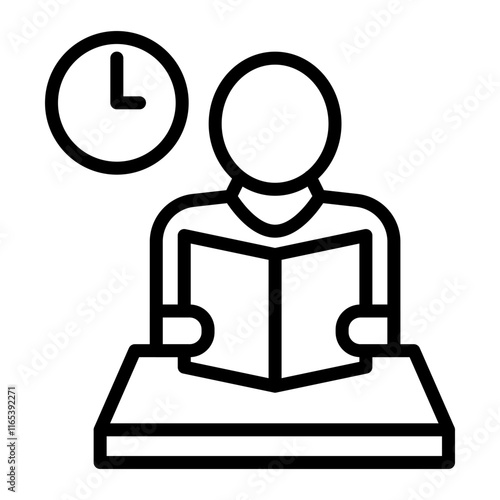 Bookworm Vector Line Icon Design