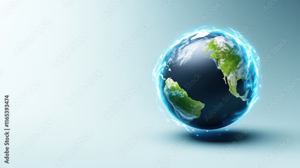 A stylized globe surrounded by a glowing aura. A stylized globe surrounded by a glowing aura.