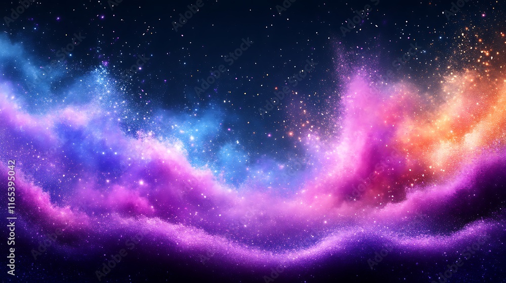 Obraz premium Cosmic Nebula Clouds of Purple Pink and Blue Hues