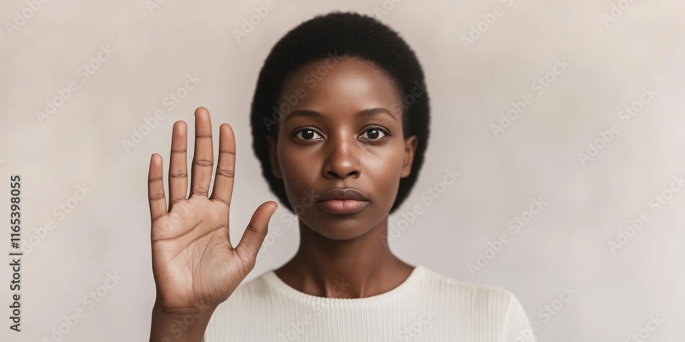 A woman with a hand raised in front of her face. The woman is wearing a white shirt A woman with a hand raised in front of her face. The woman is wearing a white shirt