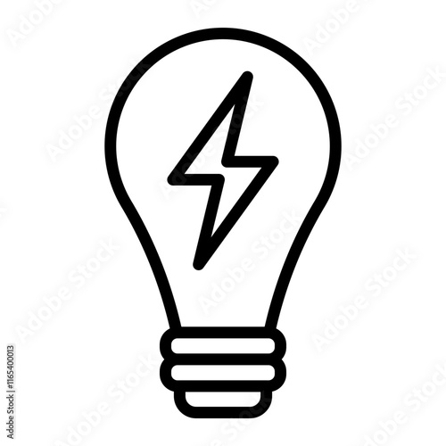 Light Bulb Vector Line Icon Design