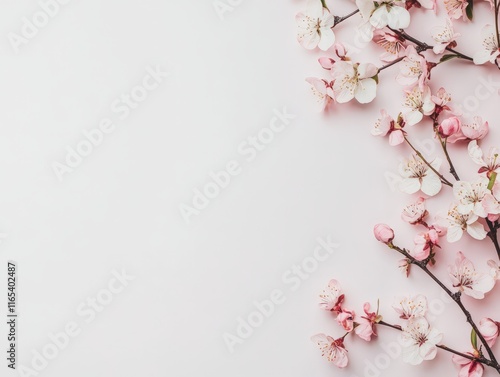 Wallpaper Mural Delicate pink cherry blossoms arranged on a soft pastel background. Torontodigital.ca