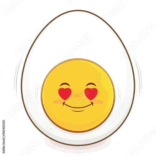 egg boiled love face cartoon cute