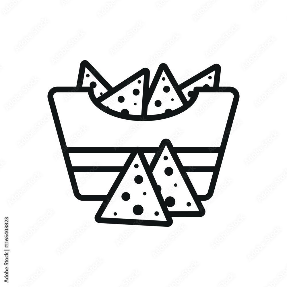 Corn Chips Food Icon features a crunchy and vibrant design, perfect for representing snack brands, party foods, or casual dining menus Corn Chips Food Icon features a crunchy and vibrant design, perfect for representing snack brands, party foods, or casual dining menus