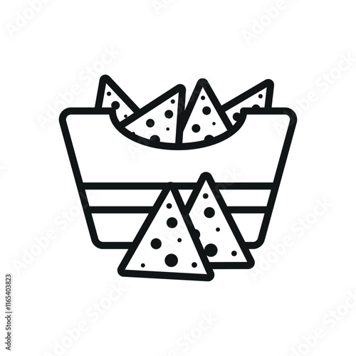 Corn Chips Food Icon features a crunchy and vibrant design, perfect for representing snack brands, party foods, or casual dining menus