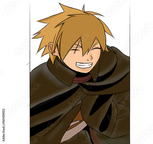 Original Anime Style Male Warrior Illustration