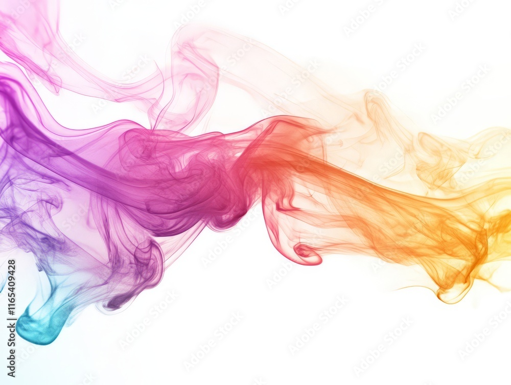 Abstract colorful smoke swirls on a light background, creating a dynamic visual effect. Abstract colorful smoke swirls on a light background, creating a dynamic visual effect.