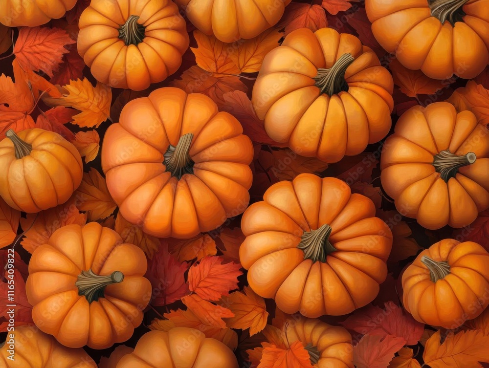 Autumnal Abundance: A Vibrant Display of Pumpkins and Fall Foliage Autumnal Abundance: A Vibrant Display of Pumpkins and Fall Foliage