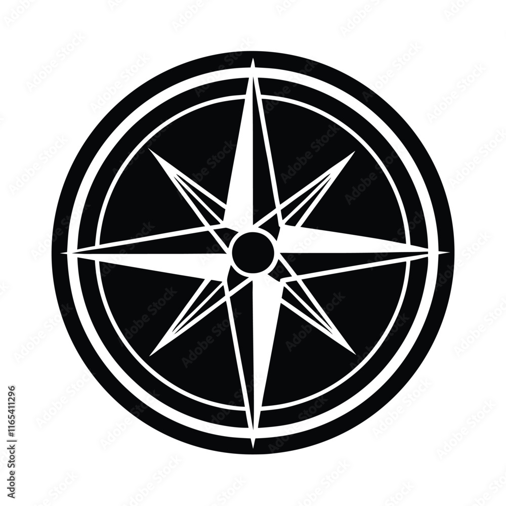 Black Silhouette Compass Icon Perfect for Navigation, Travel, Adventure, Map, Exploration, and Outdoor-Themed Designs and Branding Black Silhouette Compass Icon Perfect for Navigation, Travel, Adventure, Map, Exploration, and Outdoor-Themed Designs and Branding