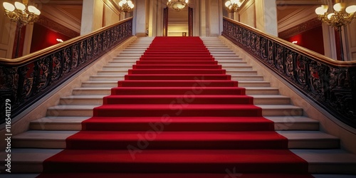Red carpeted staircase