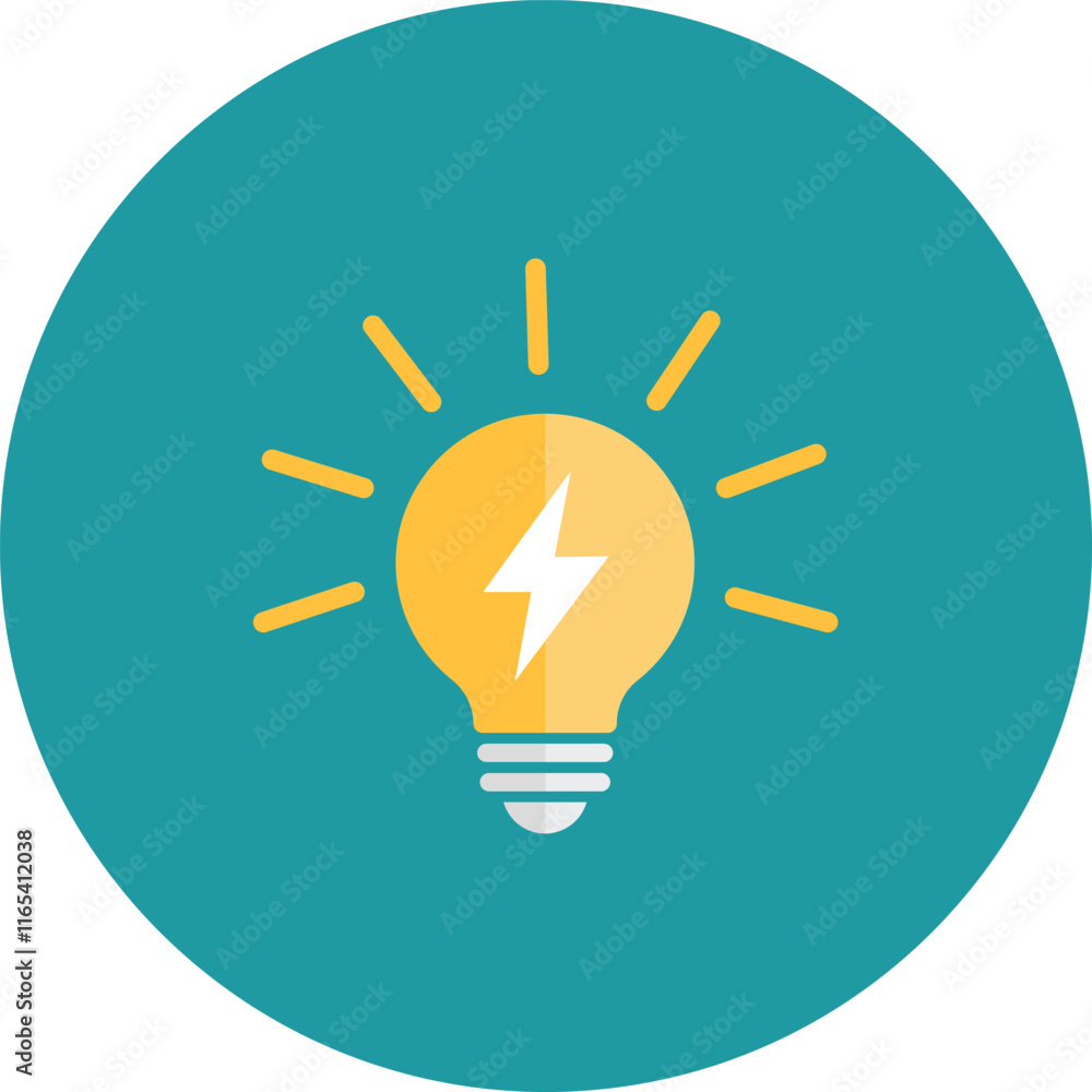 Light bulb symbol with a lightning bolt inside Light bulb symbol with a lightning bolt inside
