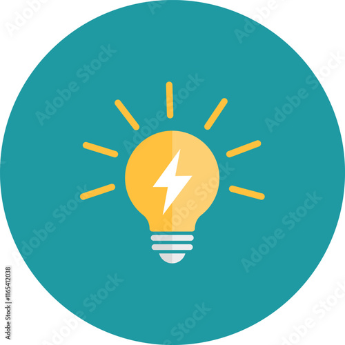 Light bulb symbol with a lightning bolt inside