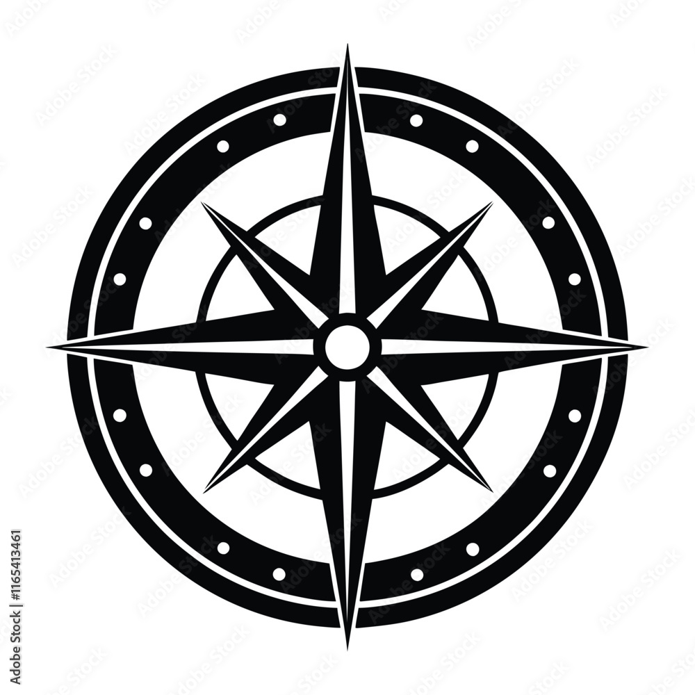 Black Silhouette Compass Icon Perfect for Navigation, Travel, Adventure, Map, Exploration, and Outdoor-Themed Designs and Branding Black Silhouette Compass Icon Perfect for Navigation, Travel, Adventure, Map, Exploration, and Outdoor-Themed Designs and Branding