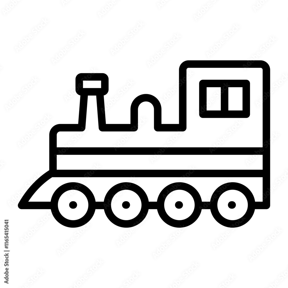 Obraz premium Train Engine Vector Line Icon Design