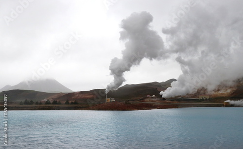 usine de géothermie et volcanisme en Islande près de Hverir photo