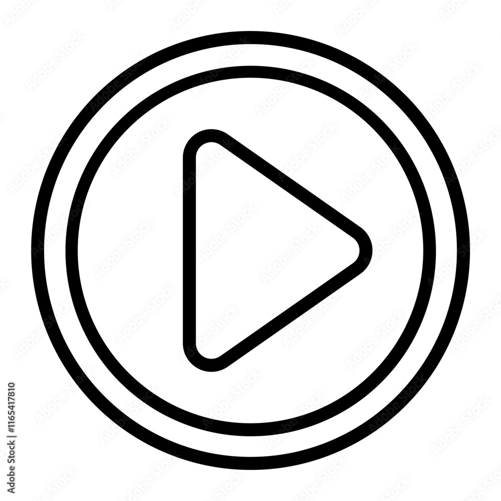 Play Arrow Vector Line Icon Design Play Arrow Vector Line Icon Design