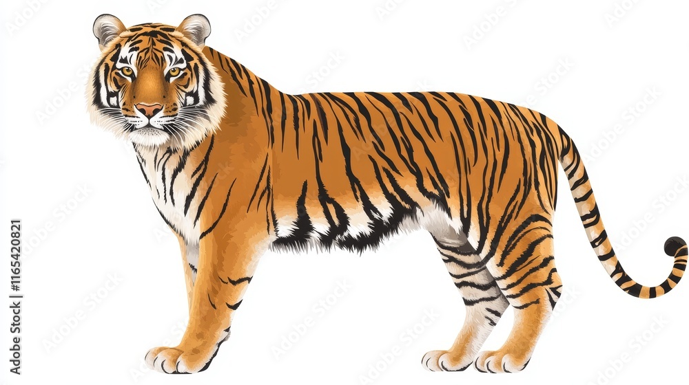 Obraz premium tiger. Tiger on white background. animal