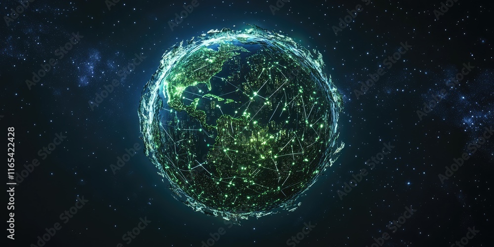 Obraz premium A stunning view of a blue planet from space, with a starry backdrop.