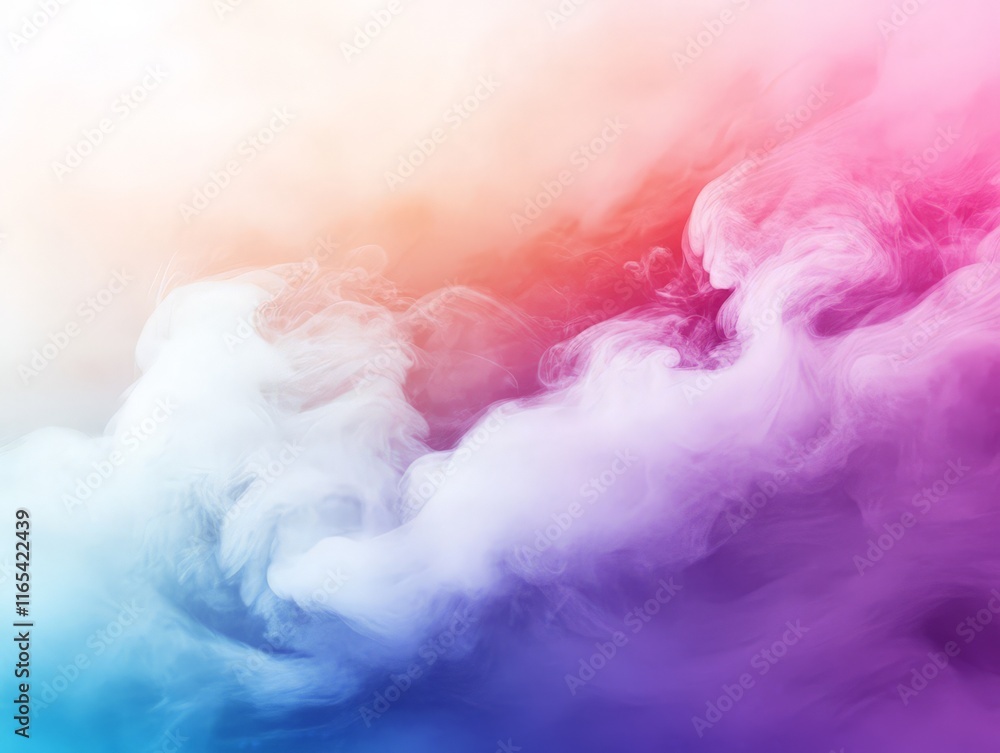 Obraz premium A colorful, abstract swirl of smoke in shades of pink, purple, and blue.